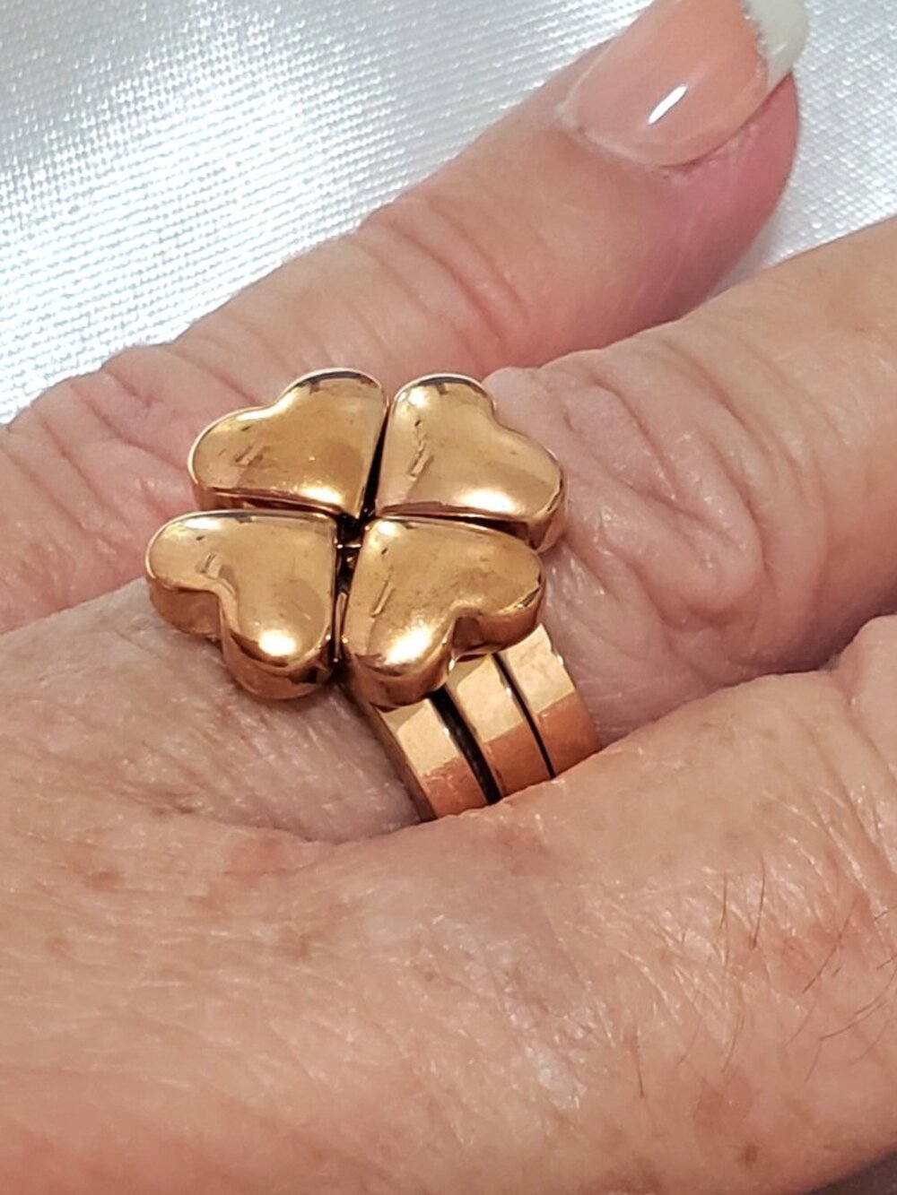 Stainless Steel Gold Plated Rose Gold 3pcs rings